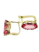 8K Gelbgold 333 Ruby ohrringe vec021x-rb Russisch Sowjetisch UdSSR Vintage Stil Art Deco style